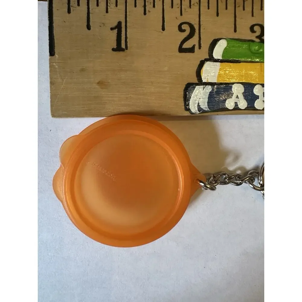 Vintage Tupperware Mini Container Keychains Orange Bowl Red Heart 1970- 1989